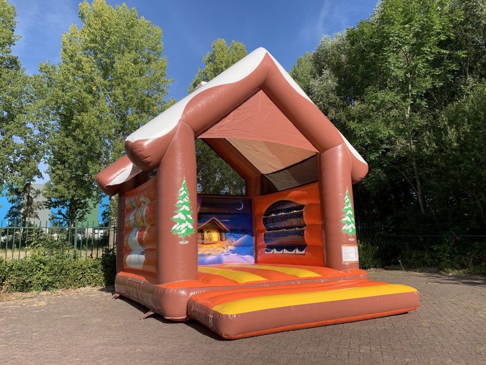 Springkussen Winters huisje kopen