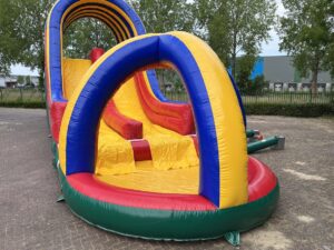 Wasserrutschbahn mit Becken in den Farben grün/rot kaufen III